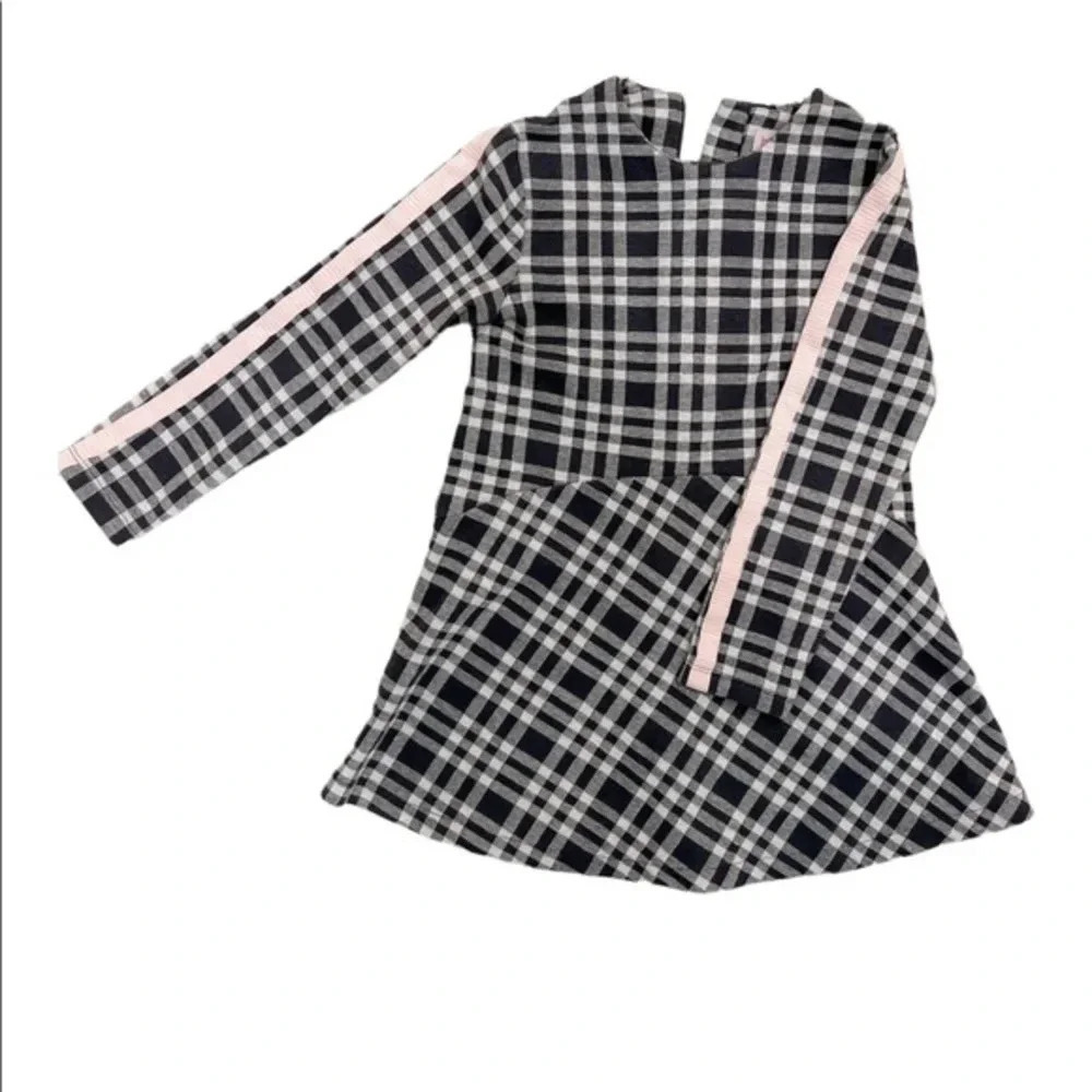 Boboli Grey Checkered Plaid Dress